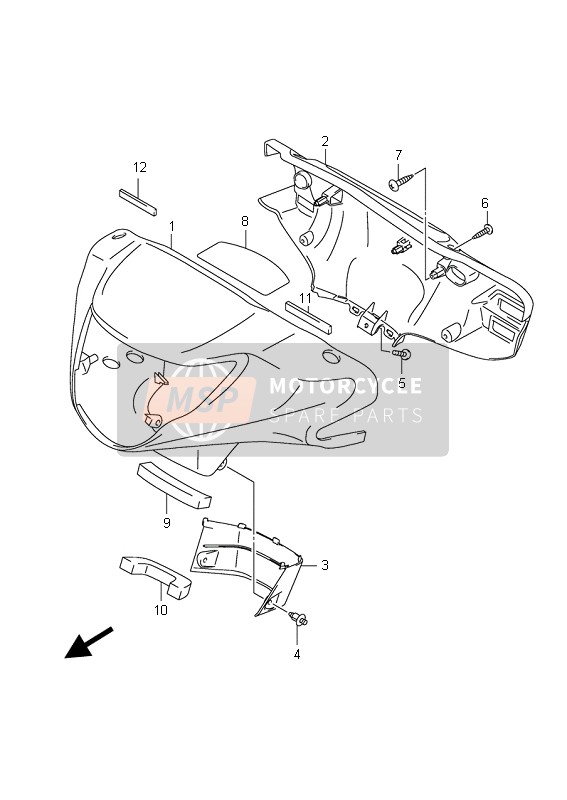 Suzuki UX150 SIXTEEN 2010 Cubierta de la manija para un 2010 Suzuki UX150 SIXTEEN